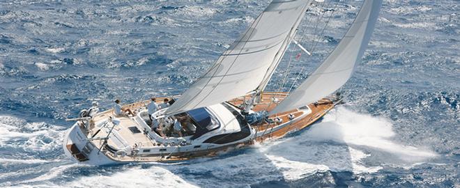 Oyster 56, long range cruising yacht, showing her pace ©  SW